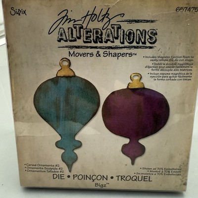 Sizzix Tim Holtz Bigz Die Carved Ornaments #2 Alterations 657475 Christmas