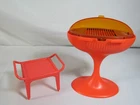 MATTEL BARBIE 1980 DREAM POOL BARBEQUE GRILL & SERVING CART - GOOD CONDITION