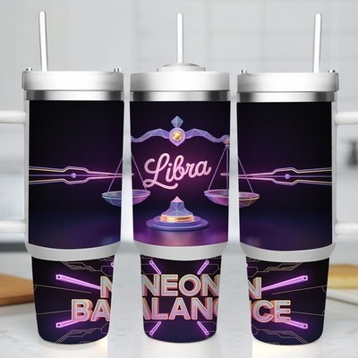 Libra 40oz 3D Zodiac Tumbler - Insulated Cup for Hot & Cold Beverages
