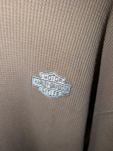 Vintage Harley Davidson Thermal Waffle Knit Shirt XL Baltimore MD Logo - Picture 2 of 2