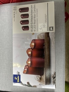 Neu! Tchibo 4 LED Echtwachskerzen Rot