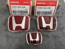 1996-2000 For Honda Civic 2dr Coupe Jdm Red H Type R - Front Rear Emblem Ex Si 1996-2000 For Honda Civic 2dr Coupe Jdm Red H Type R - Front Rear Emblem Ex Si