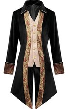 Men's Steampunk Tailcoat Jacket Renaissance Prince Cosplay 2XL