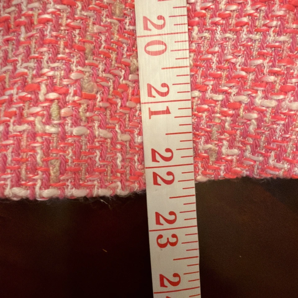 J. Crew Peplum Lady  Button Up Jacket Blazer Pink Tweed 12 Lined Inside Pocket - Image 4 of 4