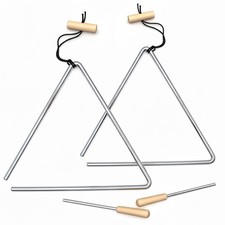 TDOCK 2PCS 10 Inch Triangle Musical Instrument, Steel Music Percussion Triang...