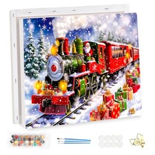 Christmas Framed Paint By Numbers Kit For Adults Beginners DIY Oil Art 10x14In