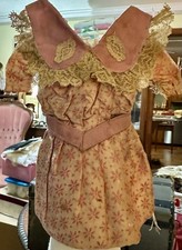 Antique Cotton Factory Dress 10” For French /German Bisque Doll #9512