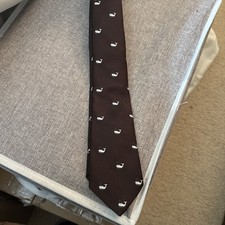 Vintage Brooks Brothers Boys Department Tie Black with Embroidered Whales
