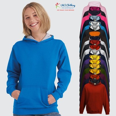 AWDis Kinder Unisex Uni Hoodie Kontrastfarbe Kapuzenpullover Freizeitkleidung