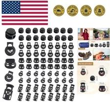 150Pcs Cord Locks, Plastic Cord Lock for Drawstrings, Shoelace Locks Spring T...