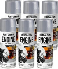 Rust-Oleum 366428 Engine Enamel Spray Paint 11oz Aluminum - 6 Pack