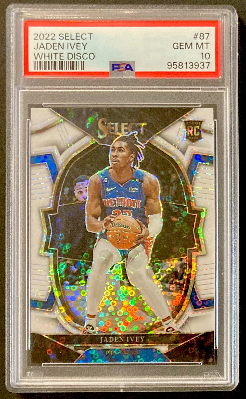 2022 Panini Select Jaden Ivey RC Rookie #/75 White Disco SSP #87 PSA 10 GEM MINT