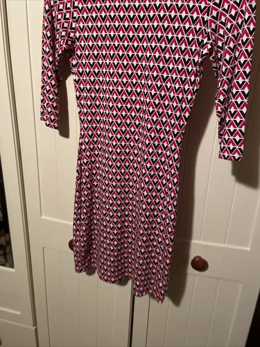 NEW LOOK Multicolour Tile Print 3/4 Sleeve Stretch Short Tube Dress Size 6 - Picture 3 of 7