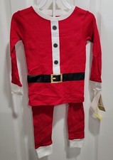 NEW CARTER'S Red Santa 2 piece 100 Cotton Christmas Pajamas 18m 2T 3T 4T 5T
