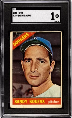 1966 TOPPS #100 SANDY KOUFAX SGC 1 