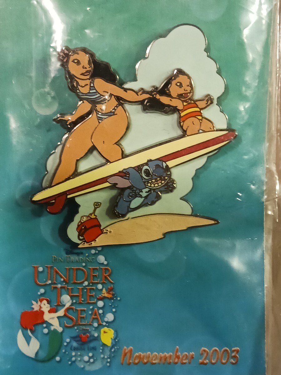 DISNEY PIN LE STITCH LILO NANI SURFING DCL TRADING UNDER THE