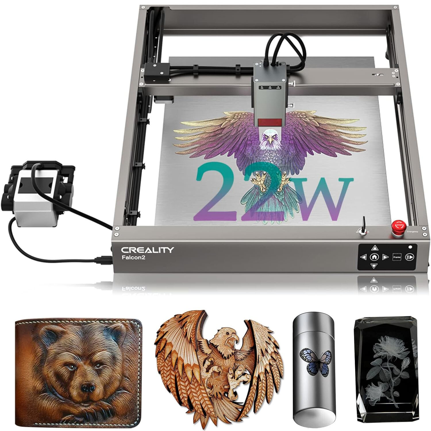 Neu Creality Falcon 2 Lasergravierer 22W Laserschneider DIY Lasergravurmaschine