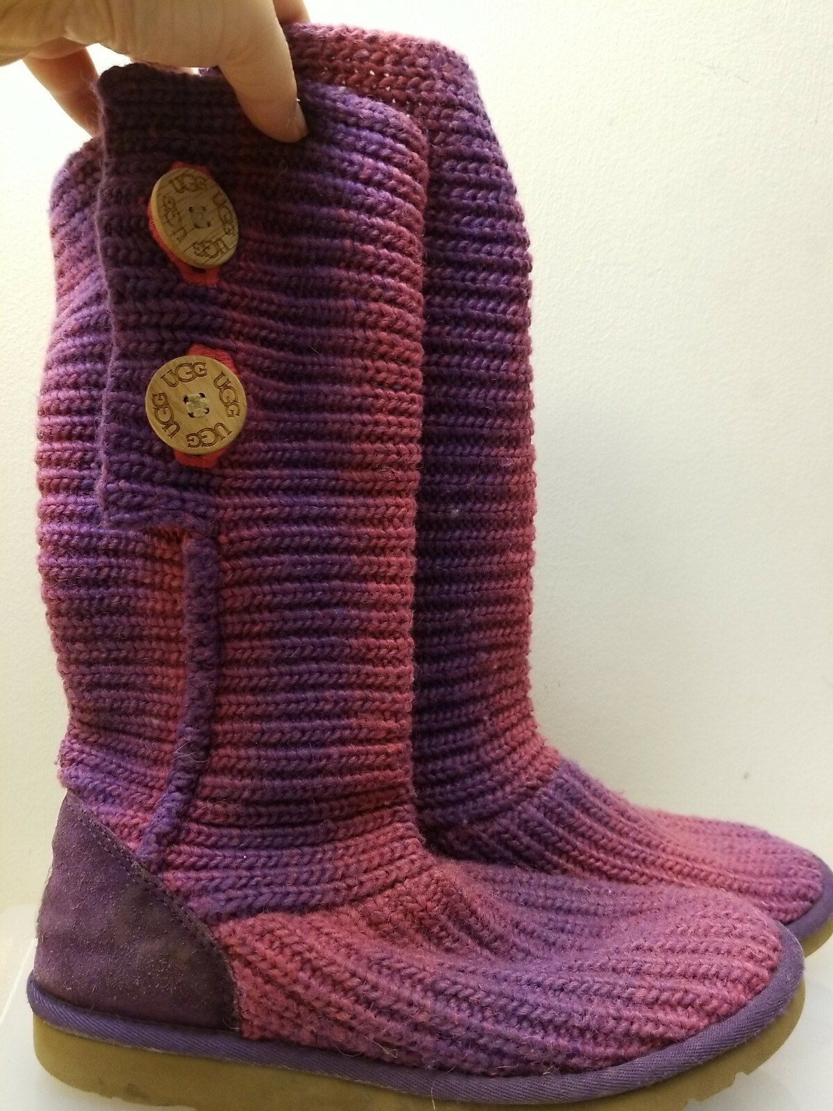 Purple Sweater Boots Size 