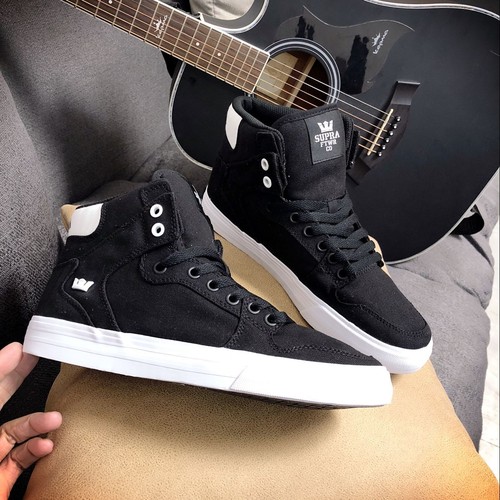 Supra Men's Supra Vaider Black/white canvas men's mid to high top shoes - Picture 11 of 26