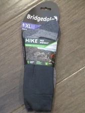 BRIDGEDALE HIKE MIDWEIGHT MERINO GRAY BOOT HEIGHT SOCKS  SIZE XL