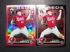 2024 Topps Chrome ANDREW ABBOTT RC Pink Refractor & Base #154 Reds Rookie