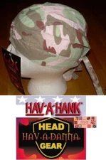 Hav-A-Hank PINK CAMO CAMOUFLAGE FITTED w/ TIES Tied Bandana Skull CAP doo do rag