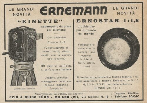 Z0772 The Great New Ernemann - Kinette And Ernostar - Advertising Of 1925 - Adv - Picture 1 of 1