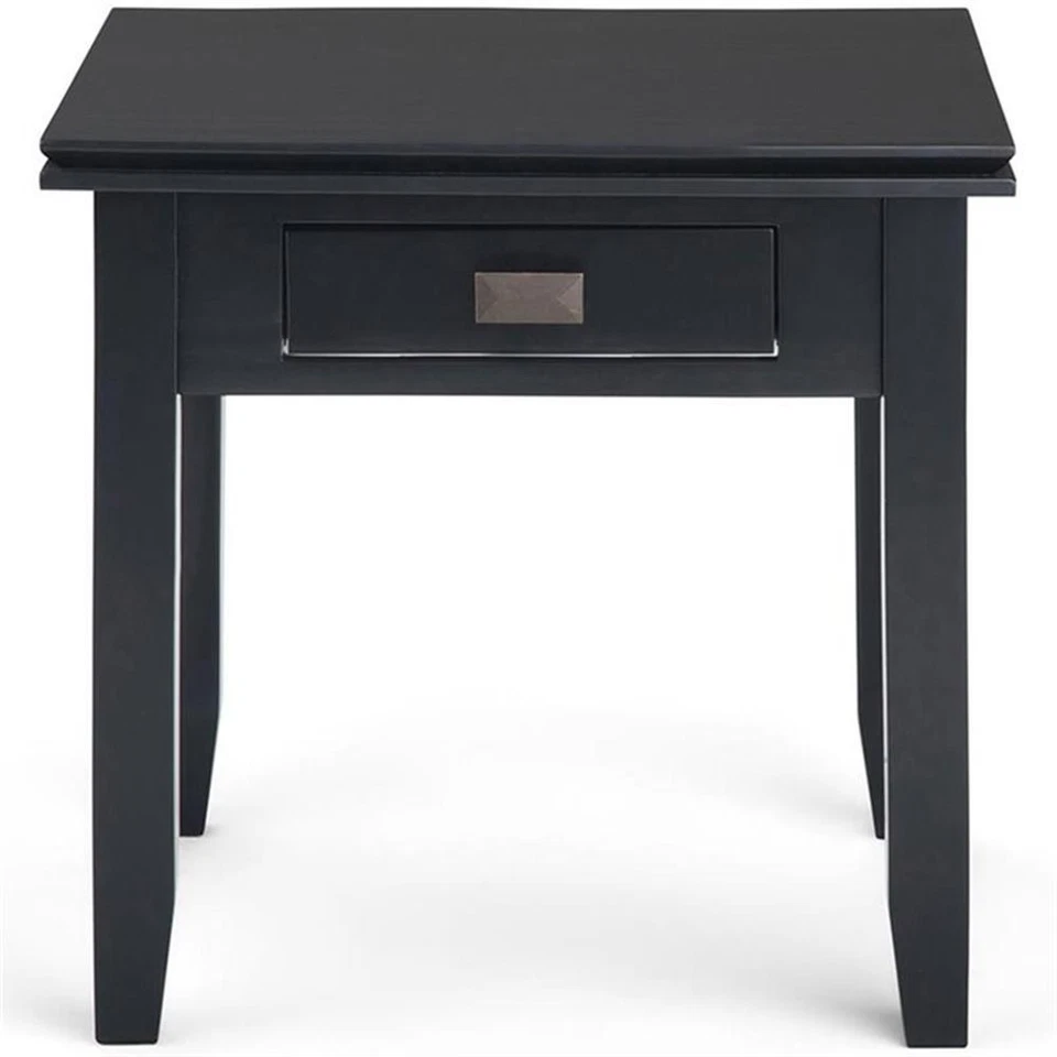 Simpli Home Artisan Solid Wood 21 " Square Transitional End Side Table in Black - Image 3 of 4