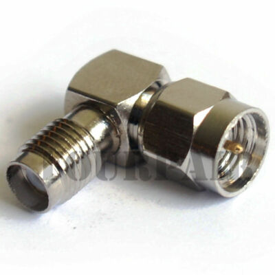 SMA Male Plug to Female Jack  RF Antenna Connector Adapter 90 Degree Right Angle