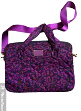 MARC Marc Jacobs purple blue Nylon Stitch Detail Laptop Crossbody Bag