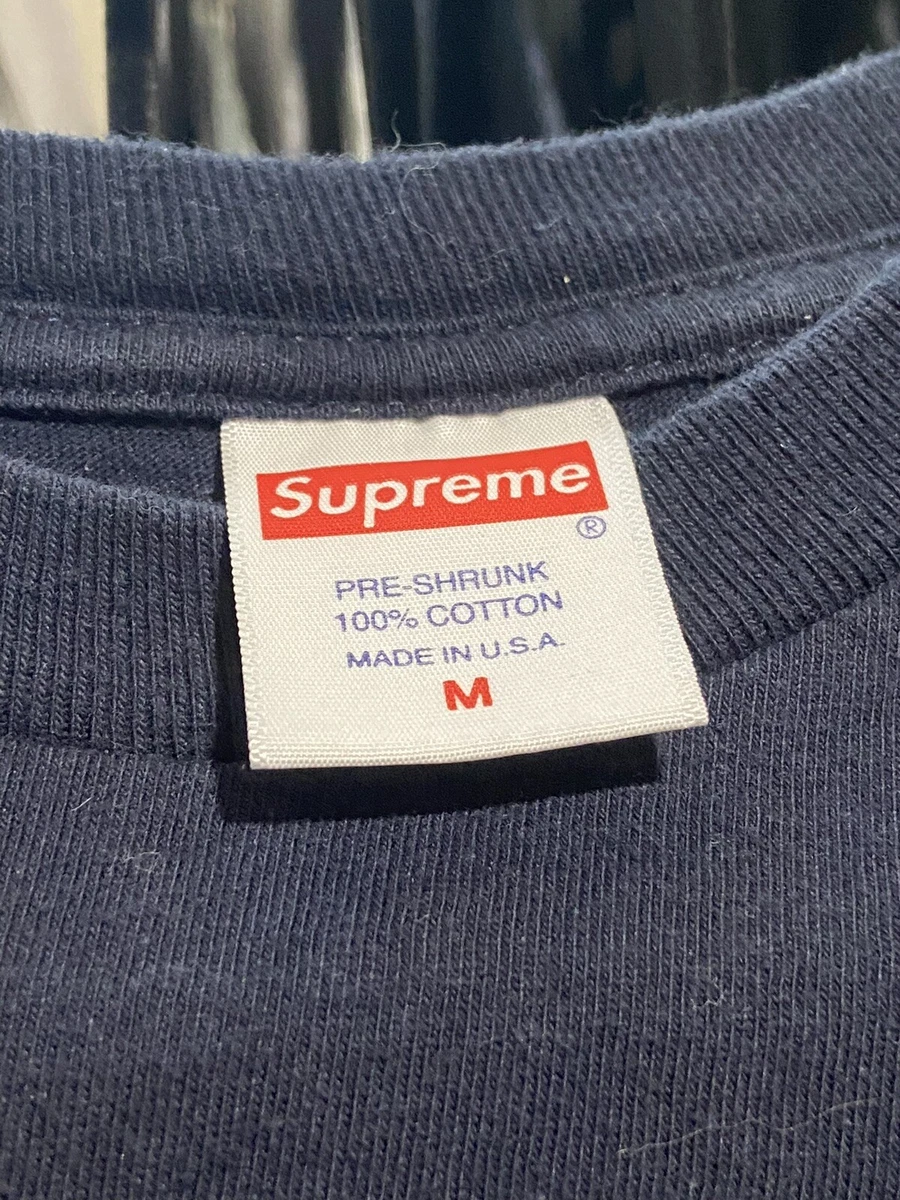 Size Medium - Supreme Box Logo L/S Tee Navy Blue - Free, Same Day