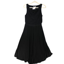Maeve by Anthropologie Midi Dress Womens XS Black Drape Neck Sleeveless LBD