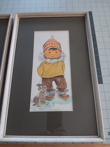 2 Joan Arend Kickbush Watercolor Paintings, 1968, Pencil Signed, Alaska Native - Picture 5 of 9