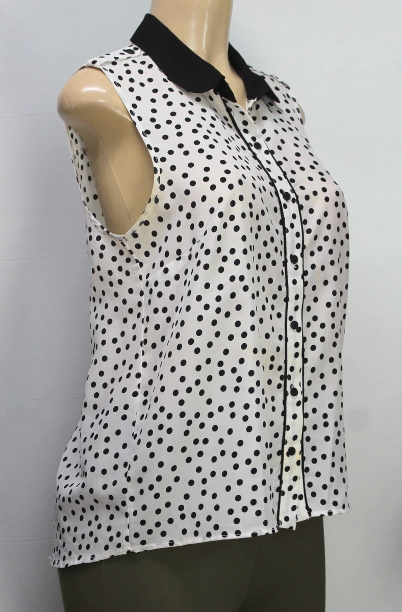 sleeveless polka dot top