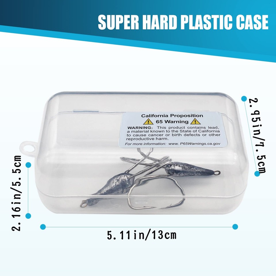 2pcs Fishing Hooks Snagging Hooks Snagging Weighted Treble Hooks Large