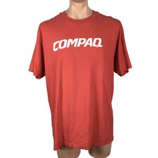 VTG 90s Compaq Computers Laptop Logo Microsoft T-shirt Sz XL USA MADE Americana