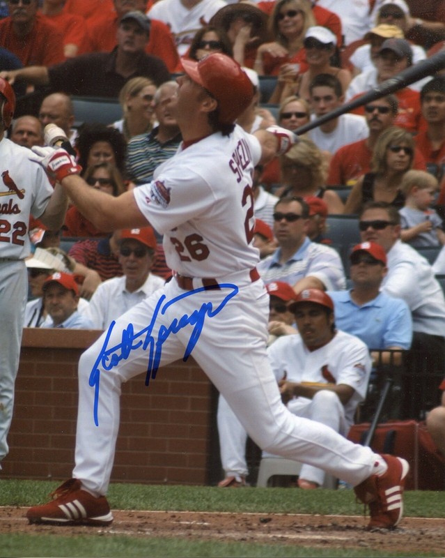 SCOTT SPIEZIO signed Photo St Louis Cardinals at bat World Series COA