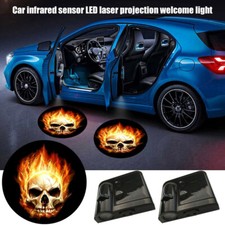 Skull Logo Car Door Wireless Infrared Led Ghost Laser Projection Welcome Light