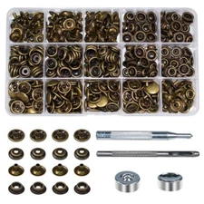 70 Sets 15mm 5/8 Heavy Duty Snap Fasteners Kit Metal Snaps for Leather Craf