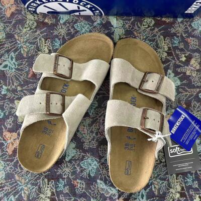 Birkenstock Arizona Taupe Suede Leather Women s Sandals Narrow Select Size 37-41
