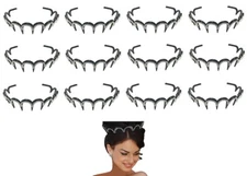 Dz Pk - 12 Crystal Headbands/Tiaras Crystal White Black Trim 86010-0206-D