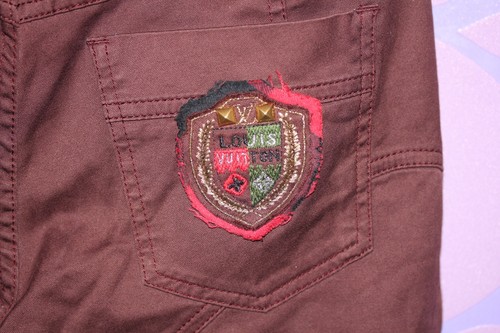 Louis Vuitton Skinny Jean 'Treggings' Studs Monogram Plaid Shield Patch Pant *40 - Picture 6 of 9