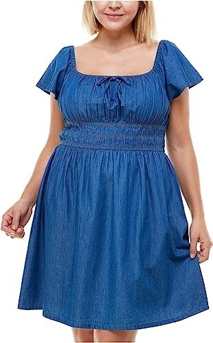 white christmas dresses Harlow Denim Corset – Vintage Tube Mini Dress for Parties main image 1