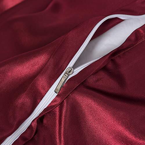 Silk Like Satin Soft Duvet Cover Set (Brownish) Queen Red eBay