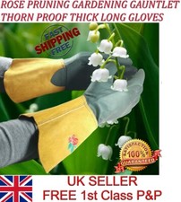 LTG Ladies Gardening Leather Long Gloves Thorn Resistance Garden Work Safety DIY