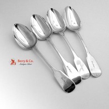 Irish Tablespoons Set of 4 William Cummins Sterling Silver 1835 Inscribed