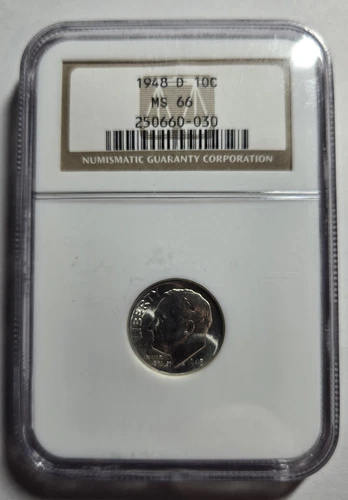 1948-D 10C Roosevelt Dime NGC MS66 Soap Box