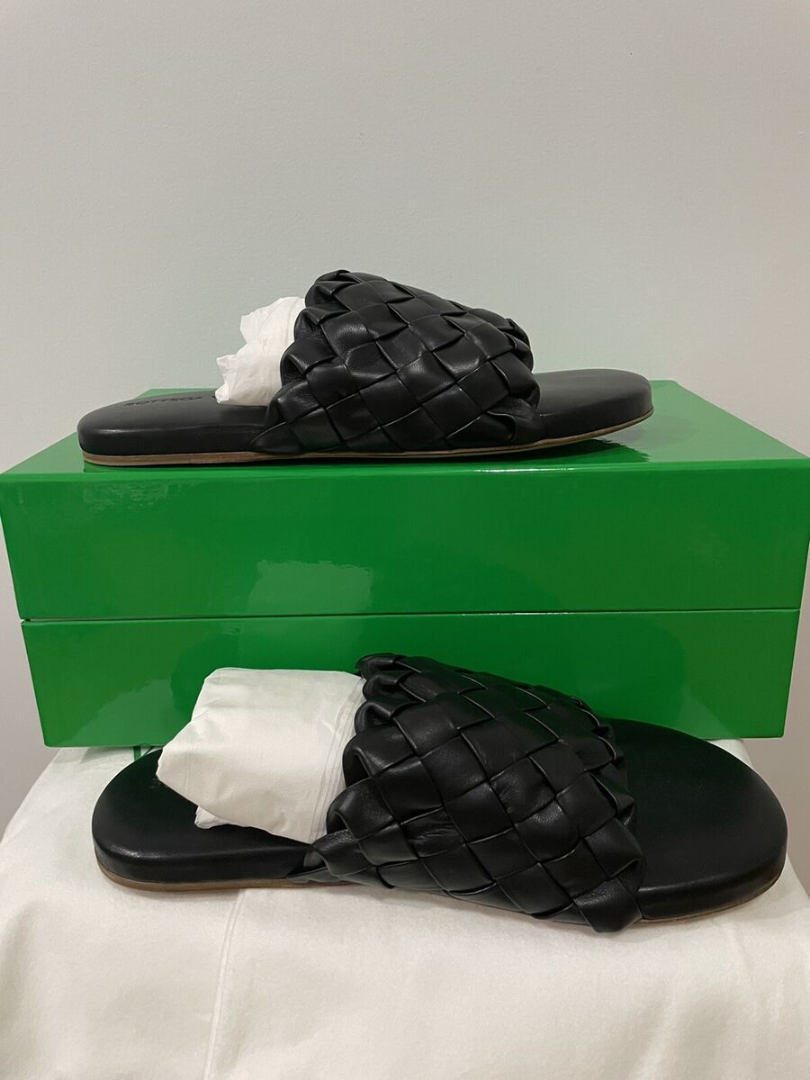 Bottega Veneta| Men's Intrecciato Leather Sandals| Black Bottega Veneta| Men's Intrecciato Leather Sandals| Black