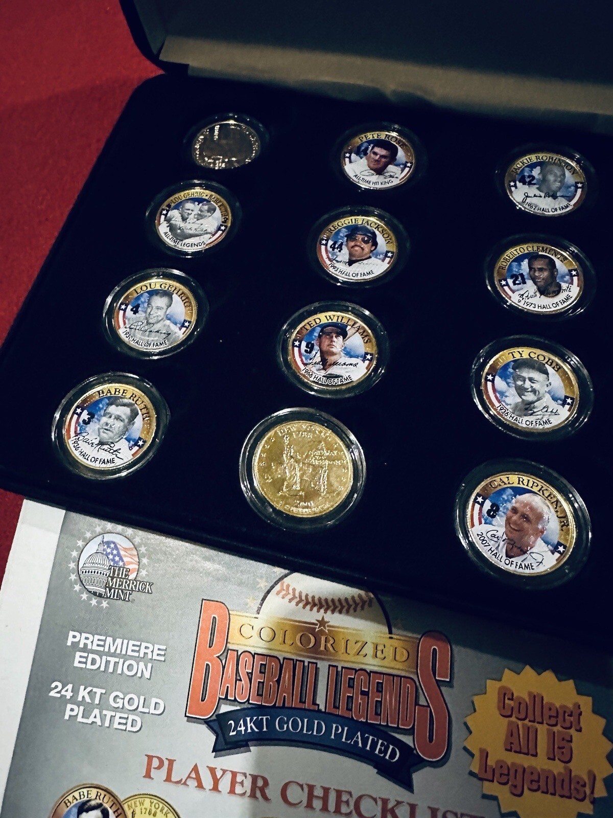 Colorized 24 kt Baseball Legends 16 State Quarter Collection Yankees eBay