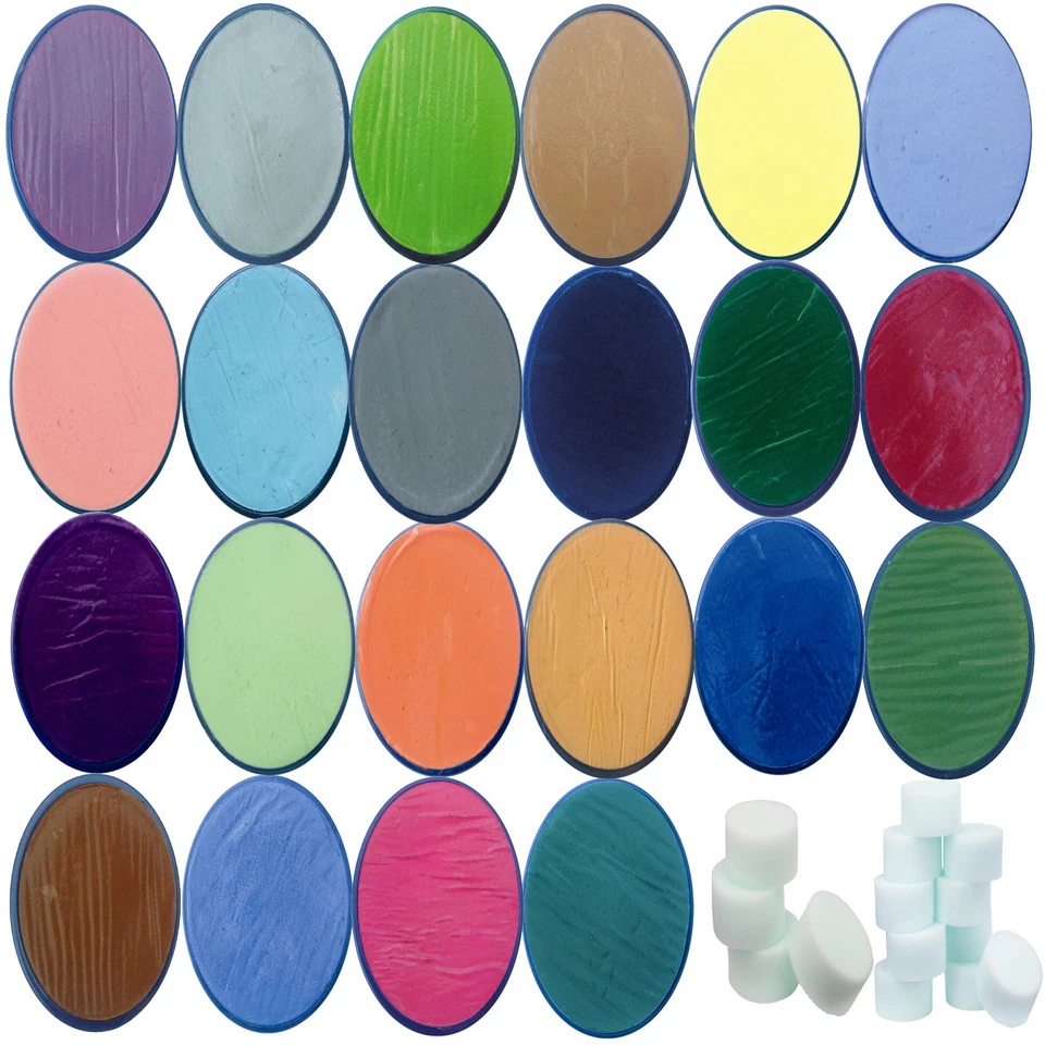 Snazaroo Classic Colours Face Paints 18ml Sponges 25 Colours to choose from